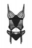 Obsessive Gorset i stringi Lune Bellis czarny